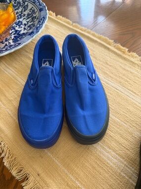 Vans Slip-On Canvas Shoes - Blue 7.5